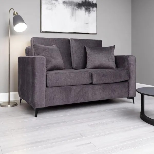 Divano tessuto grigio 2 posti 140 cm Kennedy imbottito design moderno