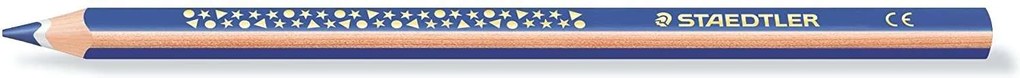 Matita colorata triangolare Staedtler Jumbo Noris 128 - Mina da 4 mm - Resistenza alla rottura - Design ergonomico - Colore blu