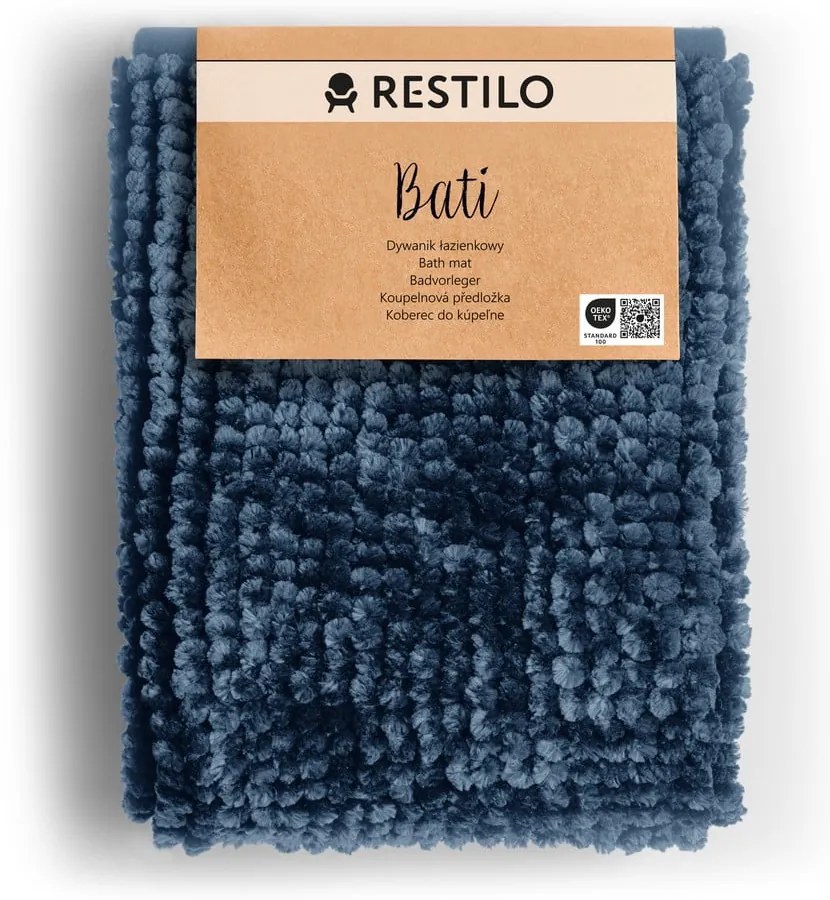 Tappetino per il bagno blu scuro 70x120 cm Bati – Restilo