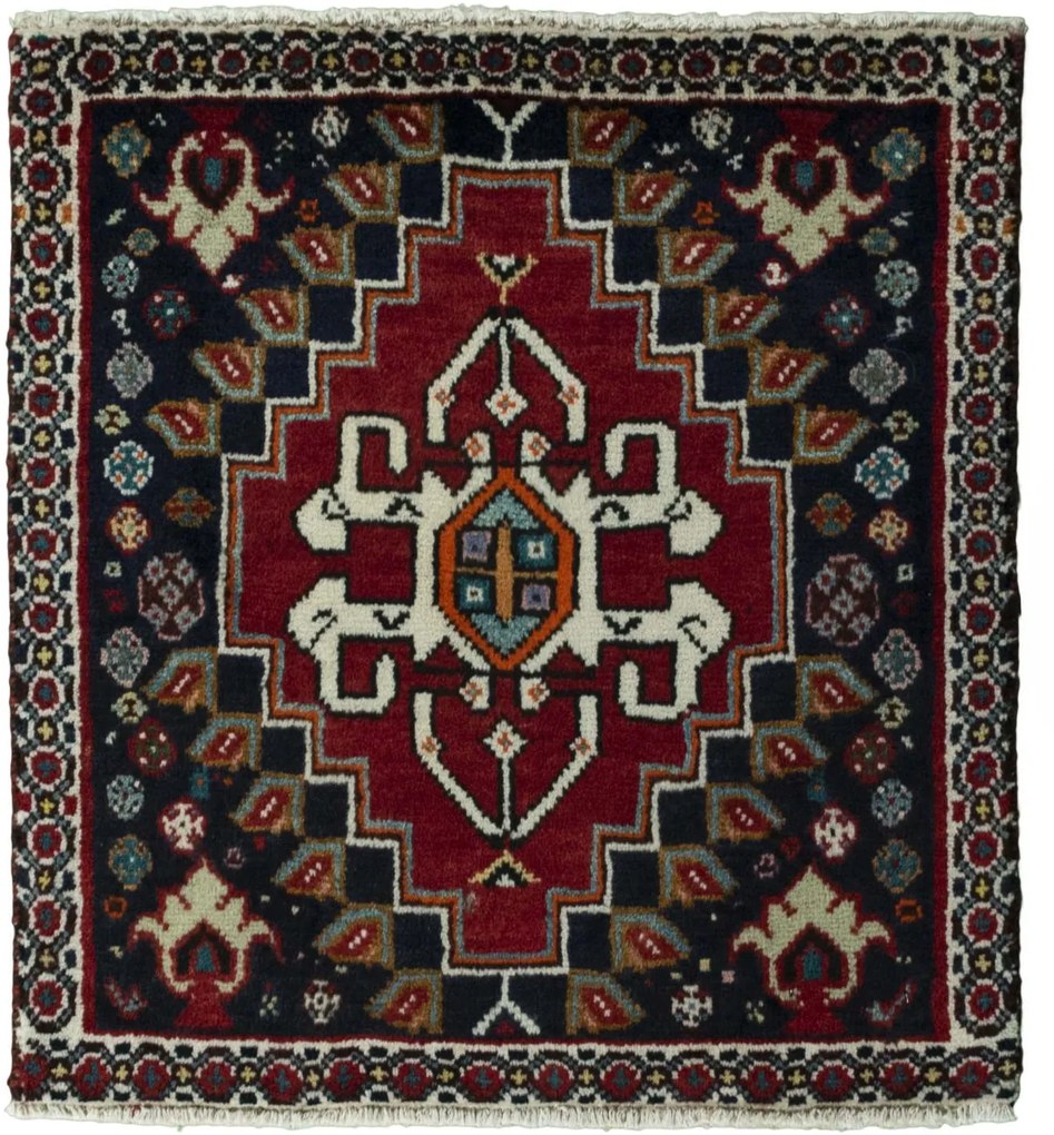 Shiraz Tappeto persiano 60 x 60 Rosso (Iran) Annodato A Mano