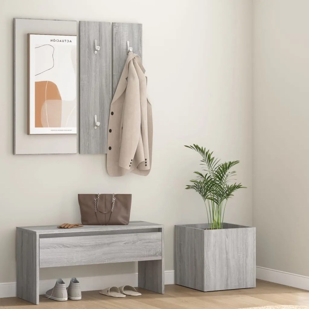 Set Di Mobili Da Corridoio Grigio Sonoma İn Legno Multistrato /