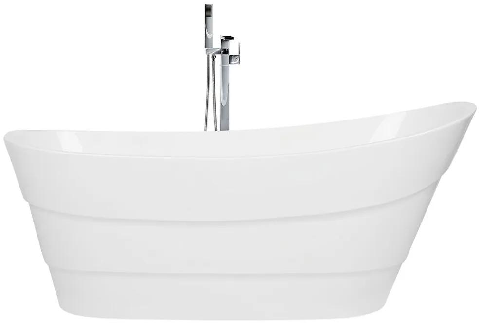 Vasca da bagno freestanding ovale bianca 170 x 73 cm BUENAVISTA Beliani