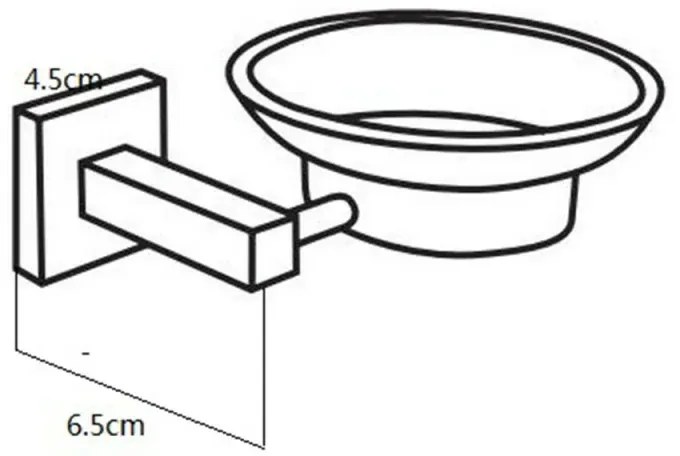 Porta sapone a muro in vetro satinato con supporto cromato Rock