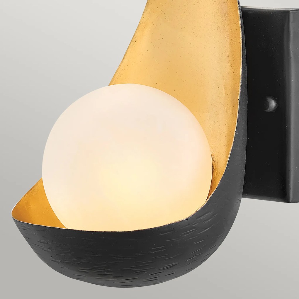 Applique Contemporanea Ren Acciaio Nero Opaco Oro 1 Luce G9 3 Ledw 3000K 300Lm