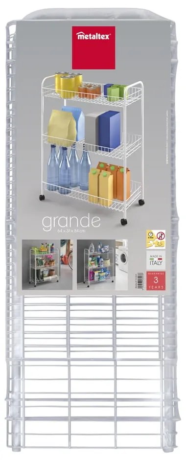 Supporto mobile per bagno a tre livelli Laundry, 31 x 84 cm - Metaltex