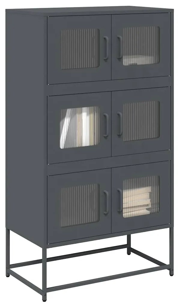 Credenza Antracite 68x39x123 Cm Acciaio /