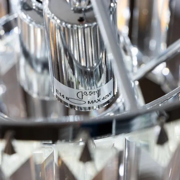 Brilagi - LED Lampadario di cristallo a sospensione con catena MOZART 4xE14/40W/230V cromo lucido