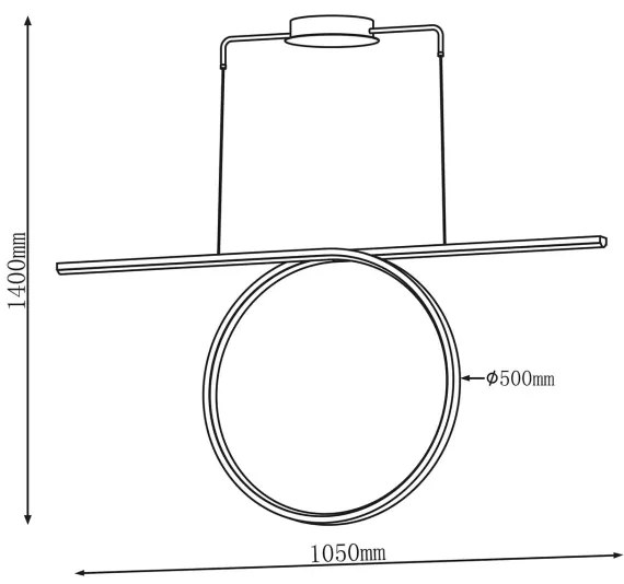 Lampadario LED sospeso su cavo ODETTA LED/42W/230V 4000K nero