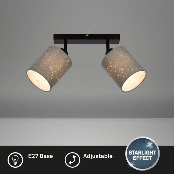 Briloner 2078-024 - Faretto SPOTLIGHT 2xE27/25W/230V grigio/nero