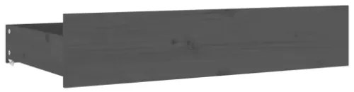 Cassettoni da Letto 4 pz in Legno Massello di Pino Grigio