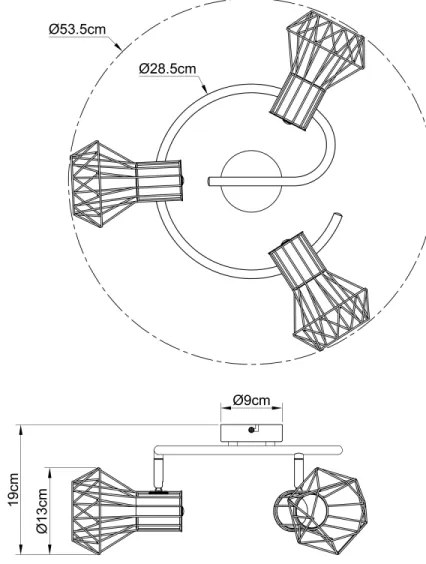 Globo 54017-3 - Luce Spot PRISKA 3xE27/40W/230V