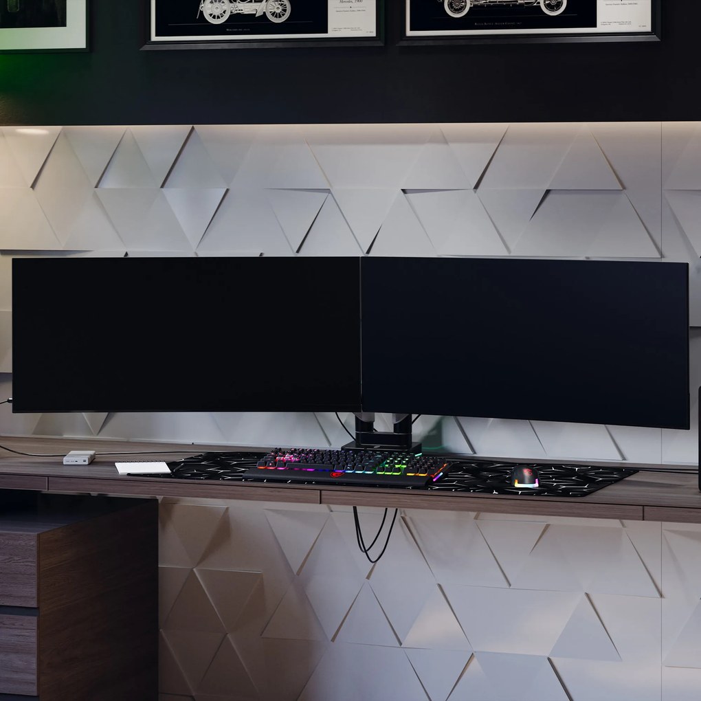 Supporto Doppio per Monitor da 49 Pollici Grigio e Nero RGB X-Arm Dual