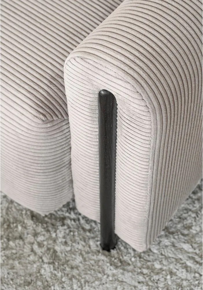 Divano beige allungabile/con contenitore e rivestimento in velluto a coste 244 cm Arcadova – ELTAP