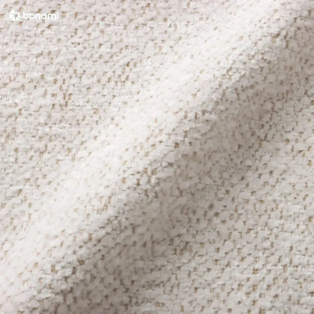 Divano angolare bianco allungabile e con contenitore (penisola a destra/a U) con rivestimento in ciniglia Everest – Bobochic Paris