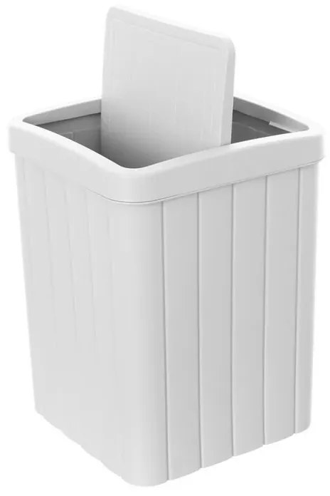 Pattumiera bagno bianca in plastica 10 lt con coperchio basculante Buzz