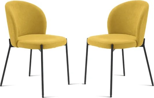 Sedia in tessuto Giallo con struttura in metallo MEGGIE 2 sedie