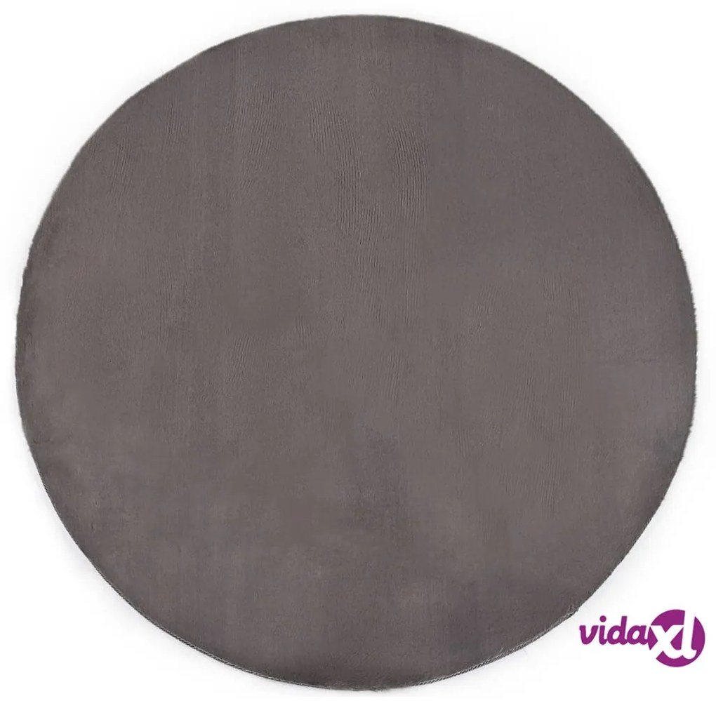 vidaXL Tappeto 160 cm Pelliccia di Coniglio Sintetica Grigio Scuro