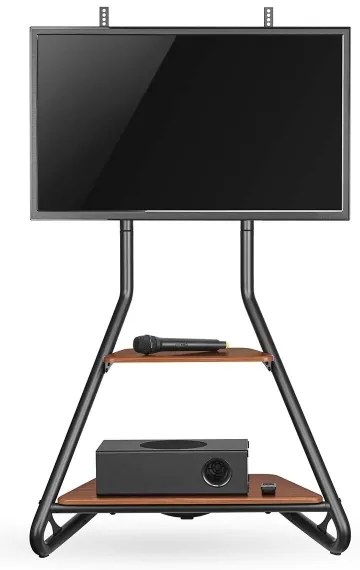 Nedis TVSM6200BK - Supporto da pavimento per TV 37-75" nero/marrone