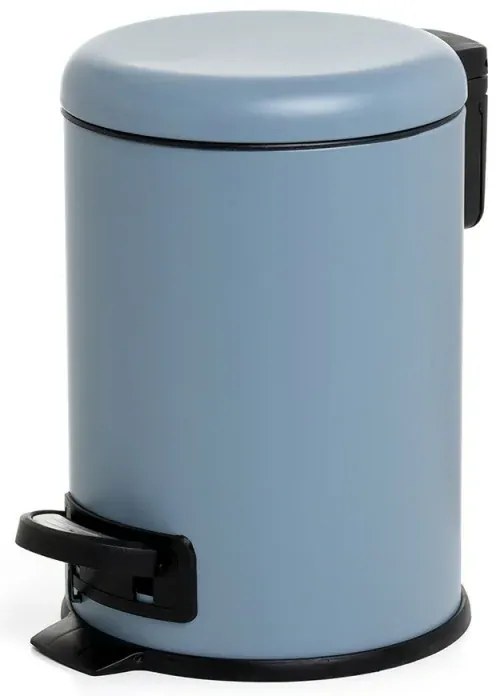Cestino bagno con pedale in acciaio inox azzurro polvere 3L e secchio interno estraibile