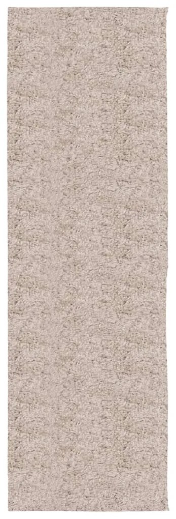 Tappeto Shaggy a Pelo Lungo Moderno Beige 80x250 cm