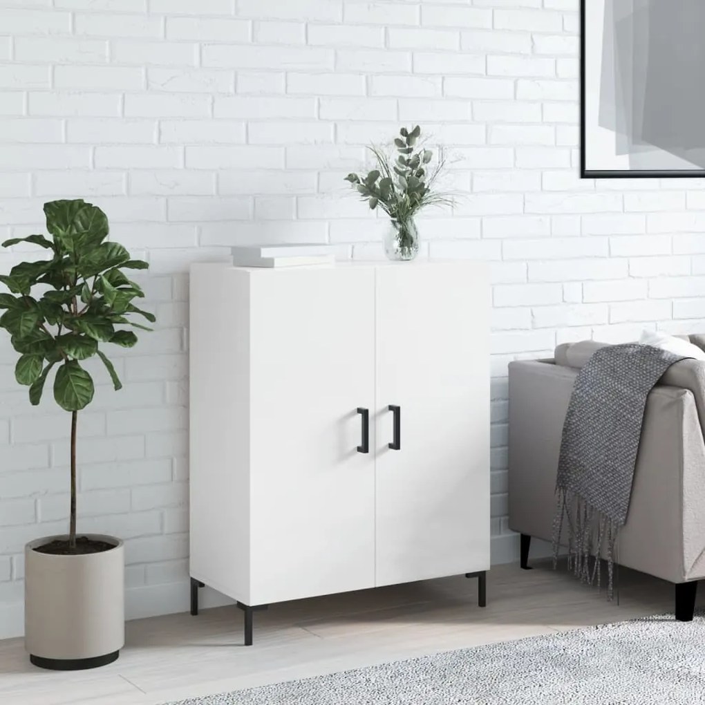 Credenza 69,5x34x90 cm in legno multistrato bianco lucido