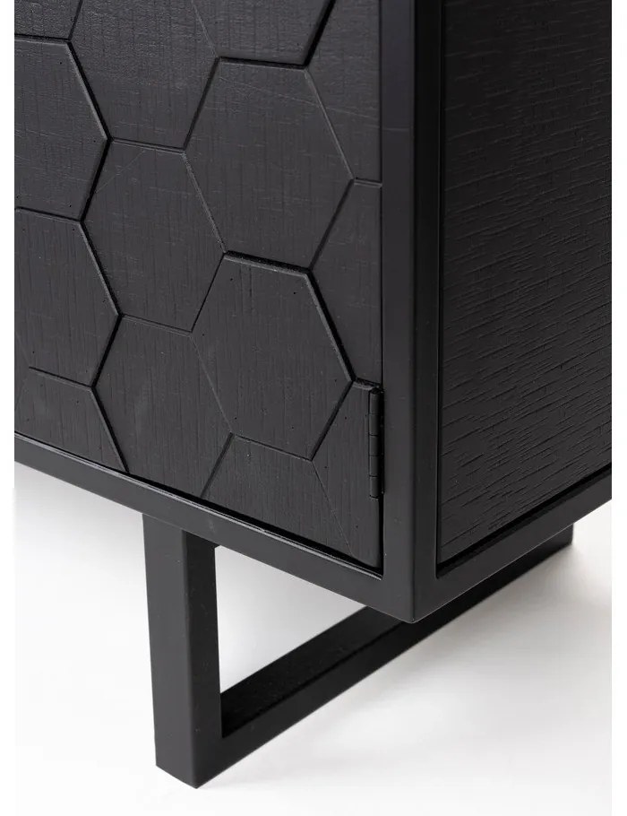 Cassettiera bassa in pino nero 140x58 cm Linc - White Label