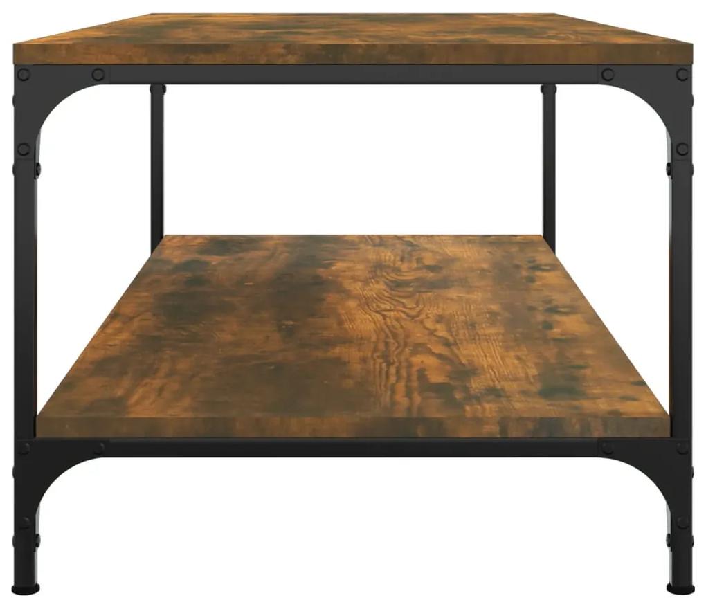 Tavolino da Salotto Rovere Fumo 100x50x40 cm Legno Multistrato