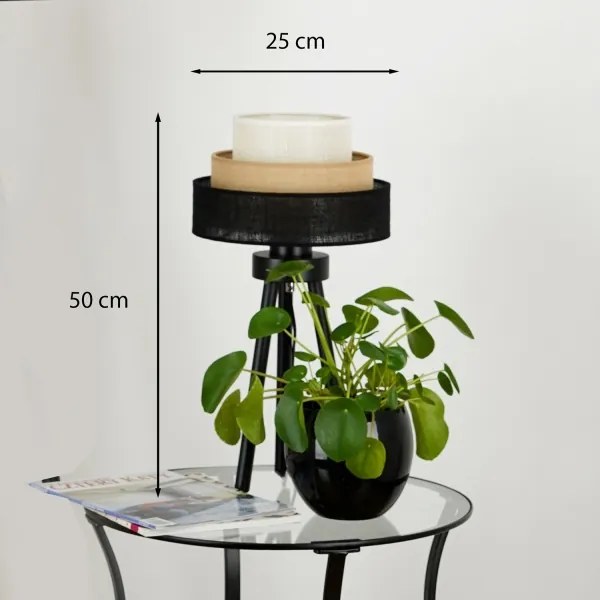 Brilagi - Lampada da tavolo ASPEN LUNETA 1xE27/15W/230V nero/beige/color crema