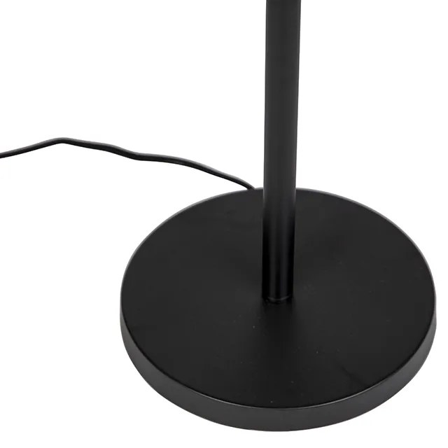 Lampada da terra moderna nera con paralume nero 45 cm - Simplo