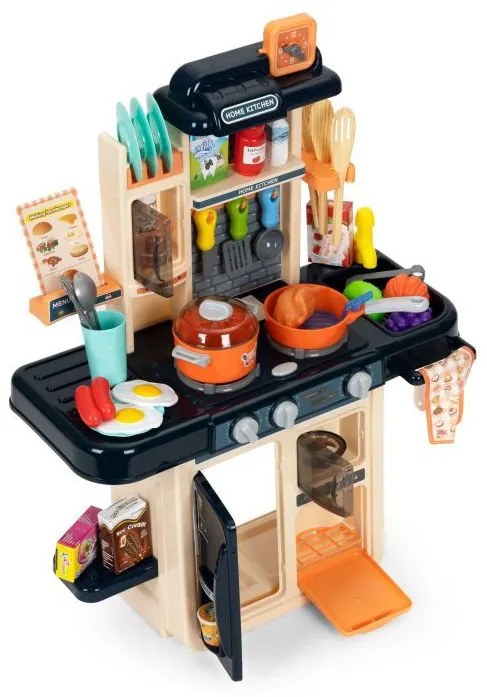 Cucina per bambini blu scuro con generatore di vapore + accessori