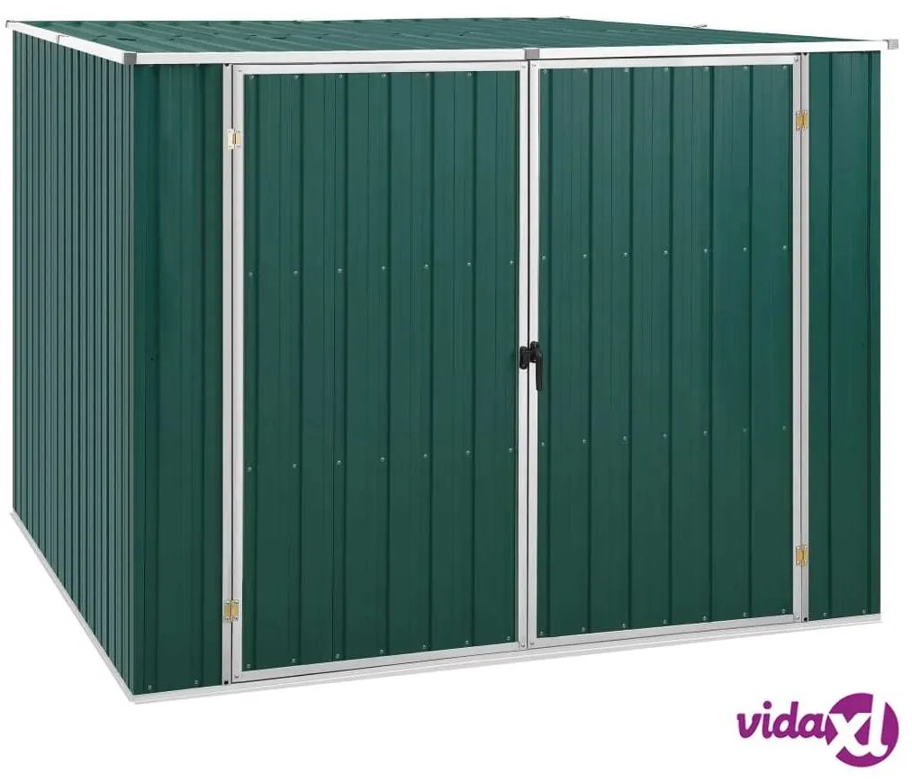 vidaXL Capanno da Giardino Verde 195x198x159 cm in Acciaio Zincato