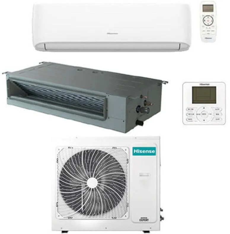 Climatizzatore Condizionatore Hisense Hi comfort WiFi + Canalizzabile R32 Dual Split Inverter 18000 + 18000 BTU con U.E. 5AMW105U4RQC NOVITÁ Classe