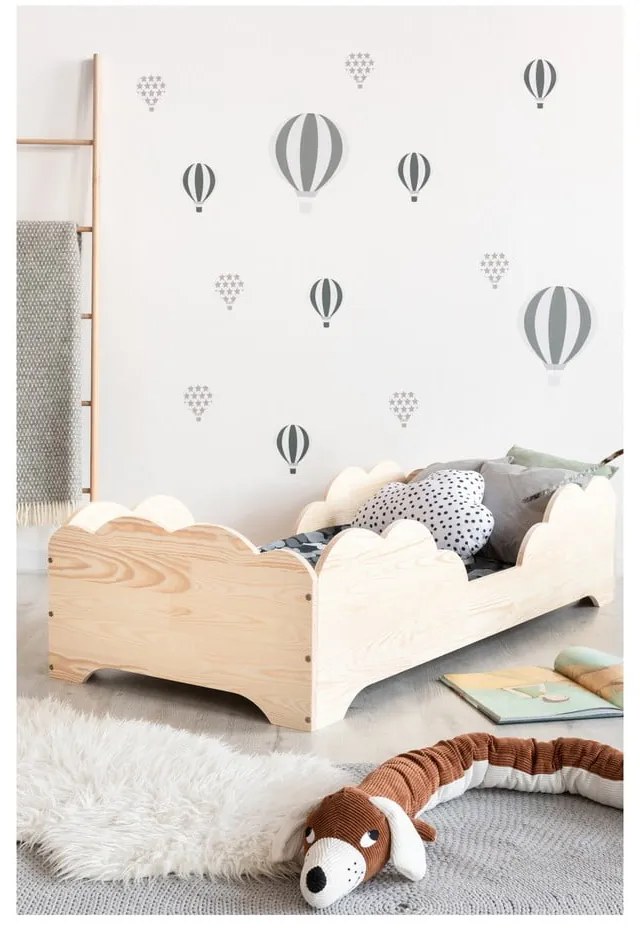 Letto per bambini in legno di pino BOX 10, 80 x 160 cm - Adeko