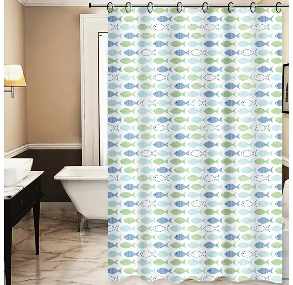 Tenda doccia TORO PREMIUM 178x199 cm blu/verde