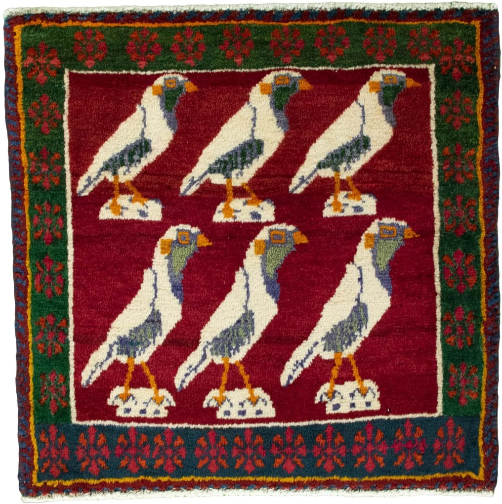 Gabbeh Tappeto persiano 60x60 Rosso (Iran) Annodato A Mano