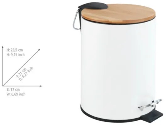 WENKO 24392100 - Cestino TORTONA 17x23,5 cm bianco/marrone/nero