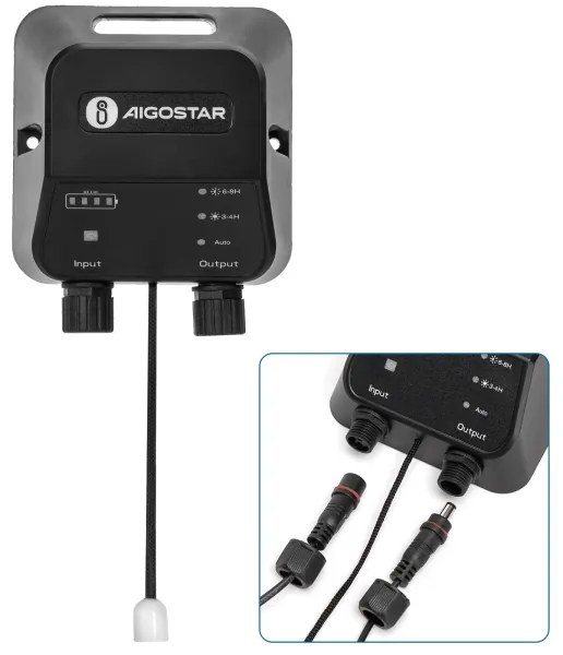 Aigostar - Lampadario solare a LED 35W/12V 3000 mAh 6500K, diam. 10 cm