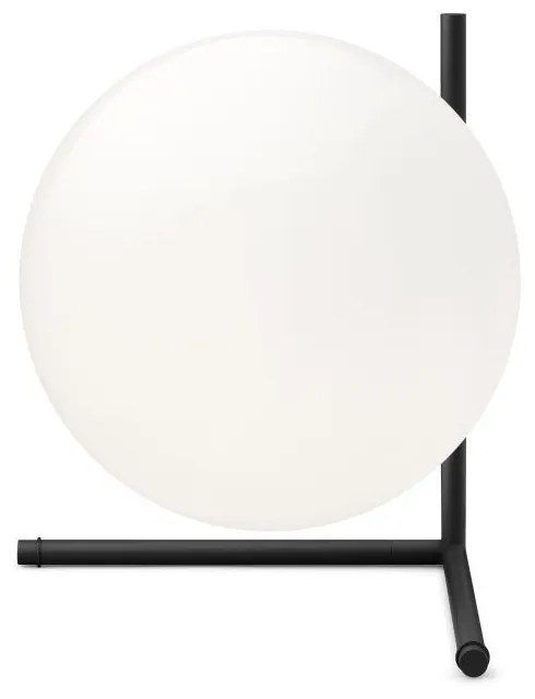 Flos IC Lights Table 2 Low Lampada da tavolo H.35 cm a luce diffusa in vetro opalino bianco e ottone nero