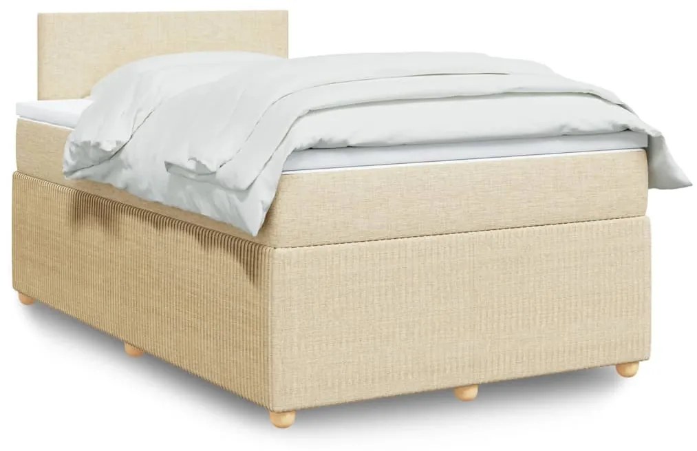 Giroletto A Molle Con Materasso Crema 120x200 Cm İn Tessuto /