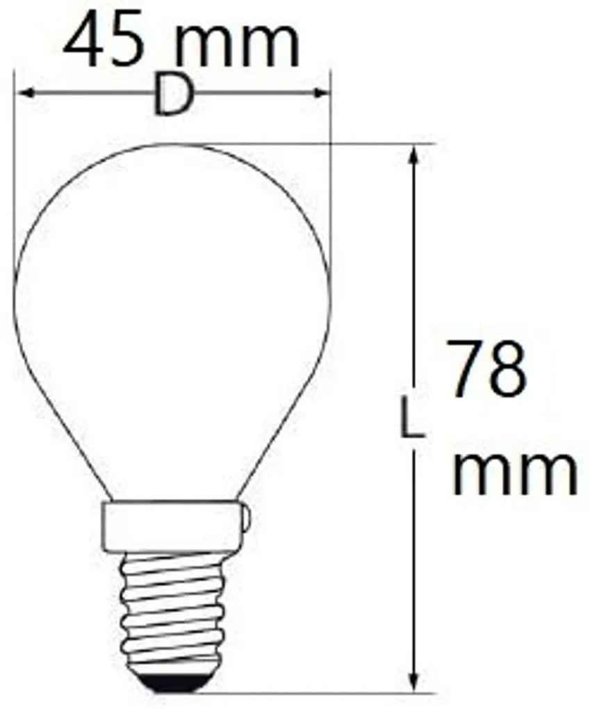 Lampada LED E14 6W G45 105lm/W Colore Bianco Freddo 6.000K