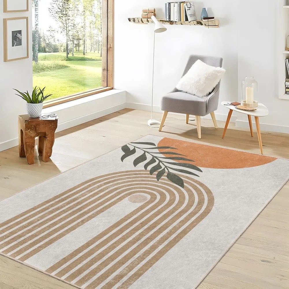 Passatoia color crema lavabile 80x200 cm Dot Arch – Mila Home