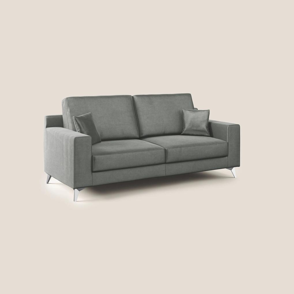 Michael divano moderno in morbido velluto impermeabile T01 grigio_chiaro 146 cm