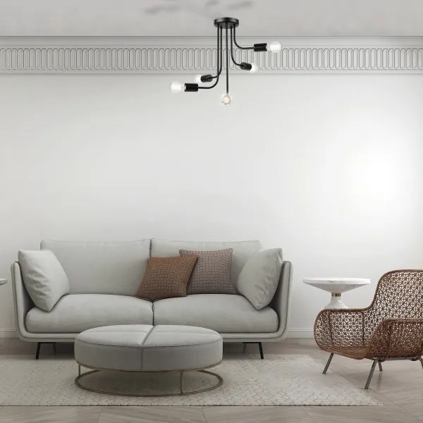 Lampadario a plafone TRINITY 5xE27/15W/230V nero