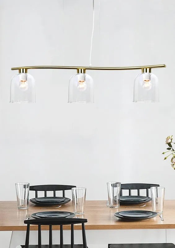 Lampadario Neoclassico Candice ottone paralume bianco 3x E27 NOVECENTO