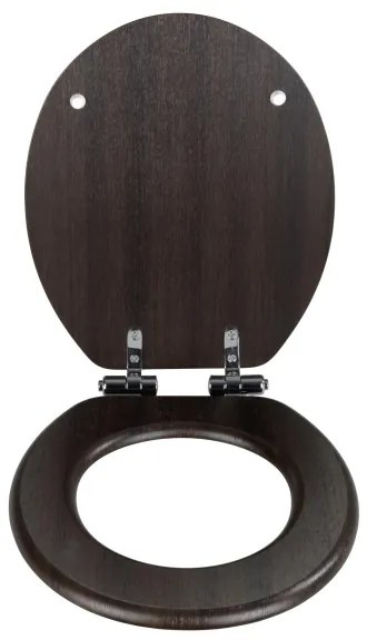 WENKO 22015100-WC sedile WC WENGE 35,5x42,5 cm marrone/argento