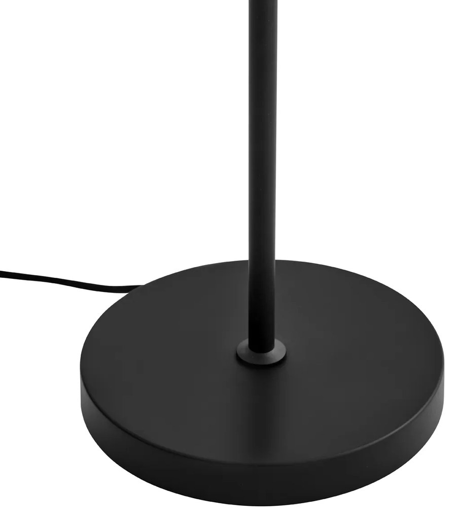 Lampada da terra Art Déco nera con vetro fumé - Vidro