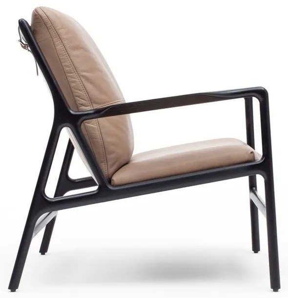 Poltrona in pelle nera e beige Dedo - Gazzda