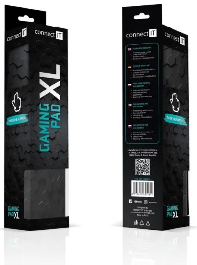 CONNECT IT CMP-2000-XL - Tappetino per tastiera e topo 79,5x34,5 cm nero