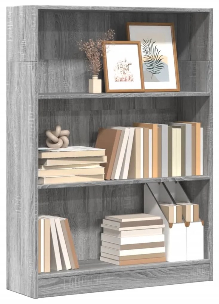 Libreria grigio sonoma 80x24x109 cm in legno multistrato