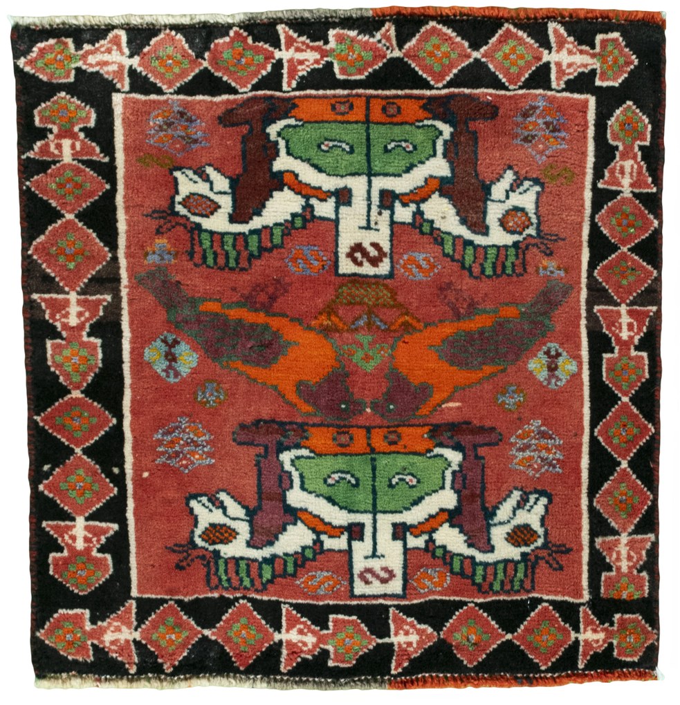 Shiraz Tappeto persiano 60x60 Rosso (Iran) Annodato A Mano